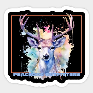 Peacedog Outfitters Watercolor Whitetail Deer Sticker